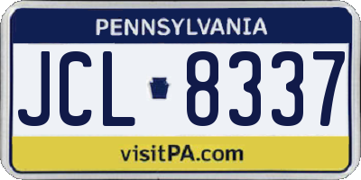 PA license plate JCL8337