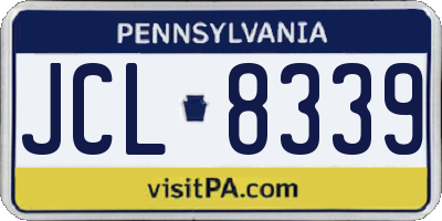 PA license plate JCL8339