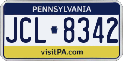 PA license plate JCL8342