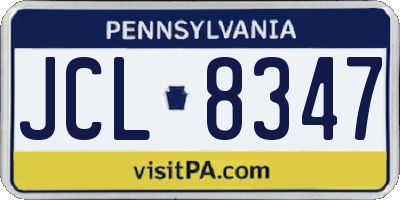 PA license plate JCL8347