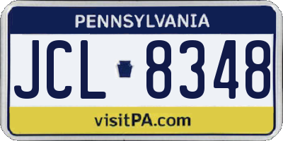 PA license plate JCL8348