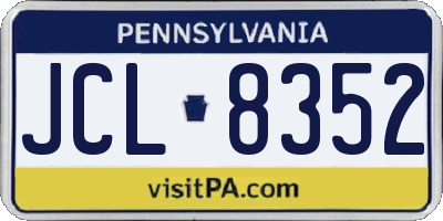 PA license plate JCL8352
