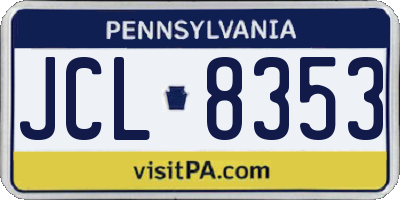 PA license plate JCL8353