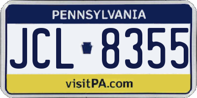 PA license plate JCL8355