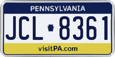 PA license plate JCL8361