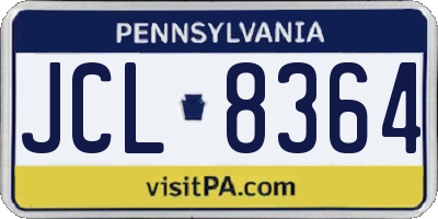 PA license plate JCL8364