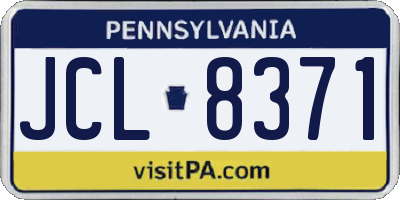 PA license plate JCL8371