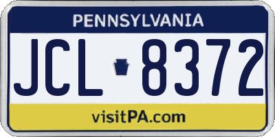 PA license plate JCL8372