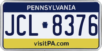 PA license plate JCL8376