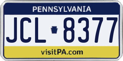 PA license plate JCL8377