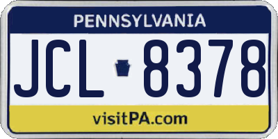 PA license plate JCL8378