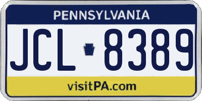 PA license plate JCL8389