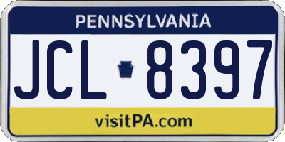 PA license plate JCL8397