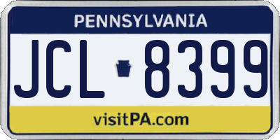 PA license plate JCL8399