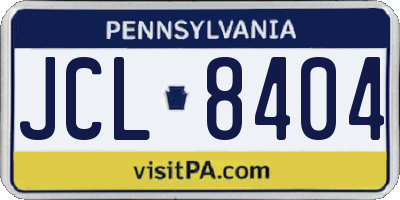 PA license plate JCL8404