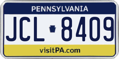 PA license plate JCL8409