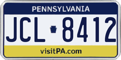 PA license plate JCL8412