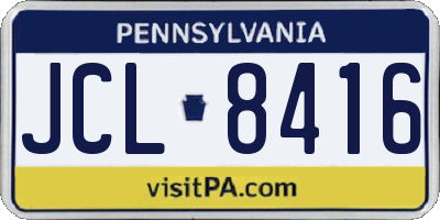 PA license plate JCL8416