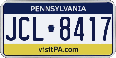 PA license plate JCL8417