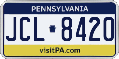 PA license plate JCL8420