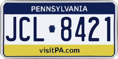 PA license plate JCL8421