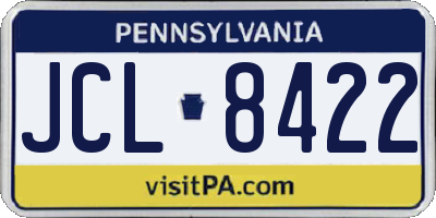 PA license plate JCL8422