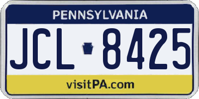 PA license plate JCL8425