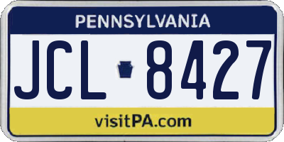 PA license plate JCL8427