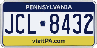 PA license plate JCL8432