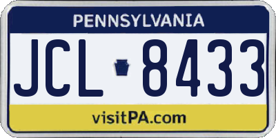 PA license plate JCL8433