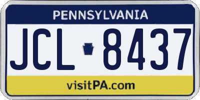 PA license plate JCL8437