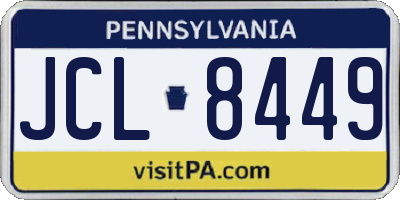 PA license plate JCL8449