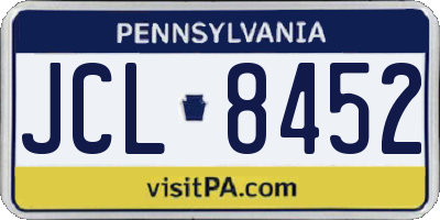 PA license plate JCL8452