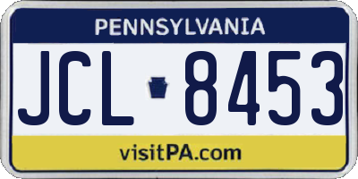 PA license plate JCL8453