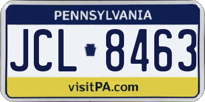 PA license plate JCL8463