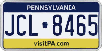 PA license plate JCL8465