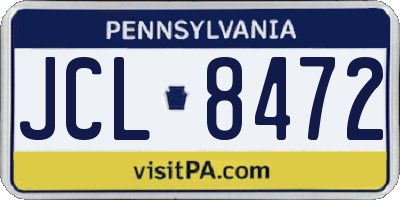 PA license plate JCL8472