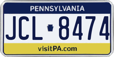 PA license plate JCL8474