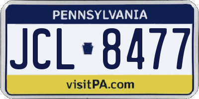 PA license plate JCL8477