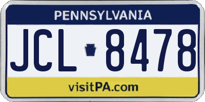 PA license plate JCL8478