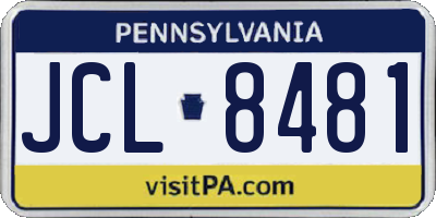 PA license plate JCL8481
