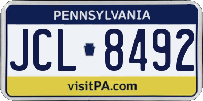 PA license plate JCL8492