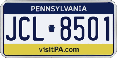 PA license plate JCL8501