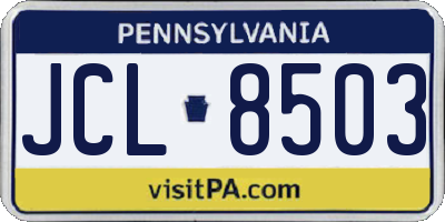 PA license plate JCL8503