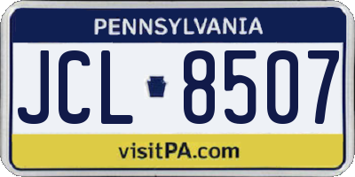PA license plate JCL8507