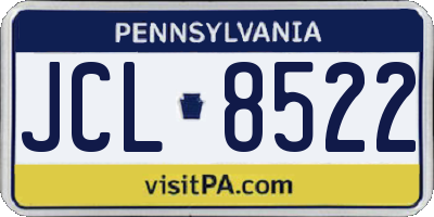 PA license plate JCL8522