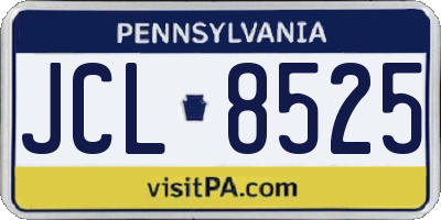 PA license plate JCL8525