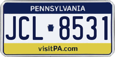 PA license plate JCL8531