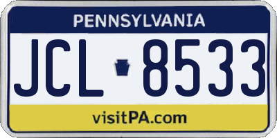 PA license plate JCL8533
