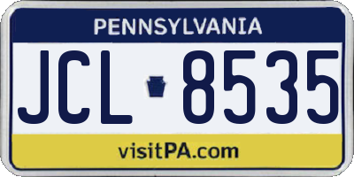 PA license plate JCL8535